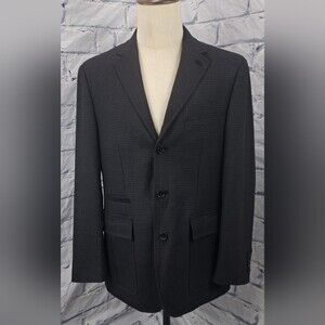 Johnston & Murphy Sport Coat Blazer Jacket Check Working Cuffs Tab Medium 40R
